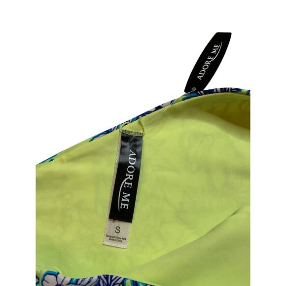 Adore Me Women's Blue And Green Floral Swim Bikini Bottom Size Small S - NWT - Picture 3 of 5